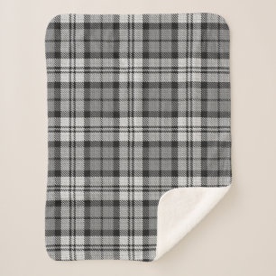 Manta Sherpa Gray Blackwatch Tartan Plaid Design