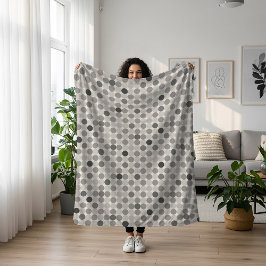 Manta Sherpa Gray Connected Circles Modern Decor Blanket