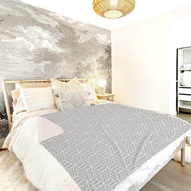 Manta Sherpa Gray Cube Line Pattern Sherpa Blanket (Subido por el creador)