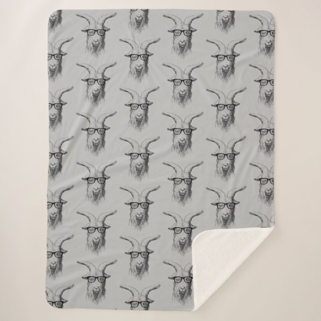 Manta Sherpa Gray Hipster Goat (Anverso)