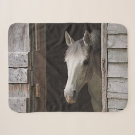 Manta Sherpa Gray Mare Horse Animals Sherpa Fleece Blanket