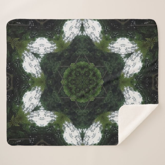 MANTA SHERPA GREEN ABSTRACT DRAWING. SAMER BRASIL 1 (Anverso (horizontal))