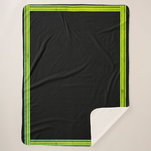 Manta Sherpa Green and Black Blanket 60"x 80" (Anverso)