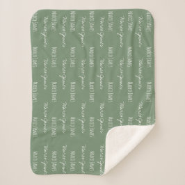 Manta Sherpa Green Baby Boy Blanket Nombre personalizado repeti