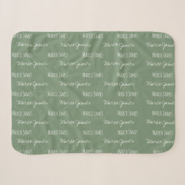 Manta Sherpa Green Baby Boy Blanket Nombre personalizado repeti