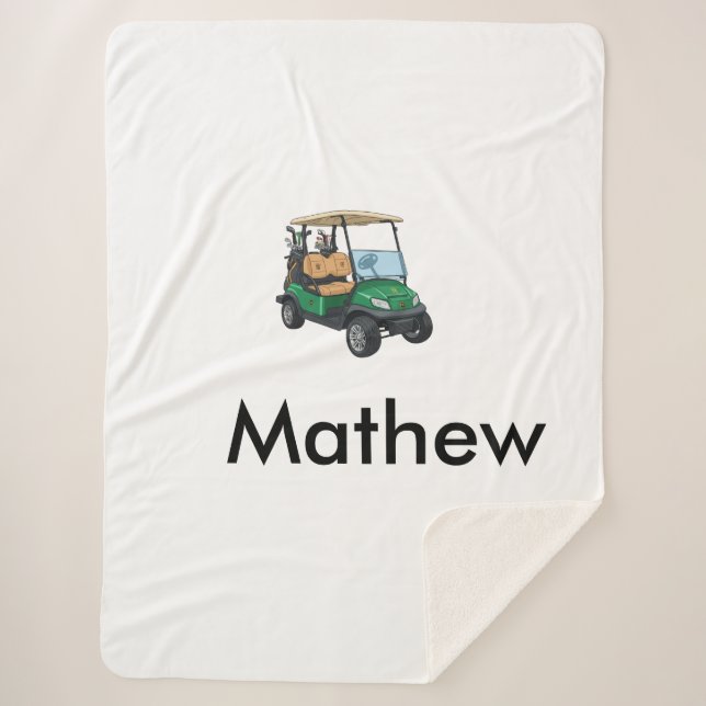 Manta Sherpa Green golf car name man sports boy gifts letter  (Anverso)