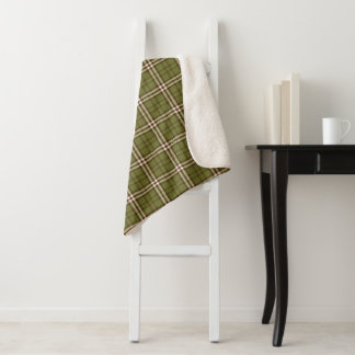 Manta Sherpa Green Tartan Sherpa Blanket