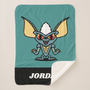 Manta Sherpa Gremlins Cómic de Stripe Cute Añadir su nombre