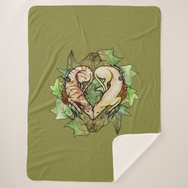 Manta Sherpa Greyhounds Heart Fawn Brindle Greyhound (Anverso)