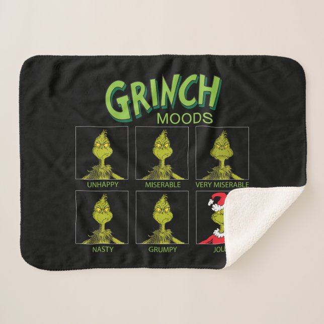 Manta Sherpa Grinch | Edición de Navidades de gráficos de estad (Anverso (horizontal))