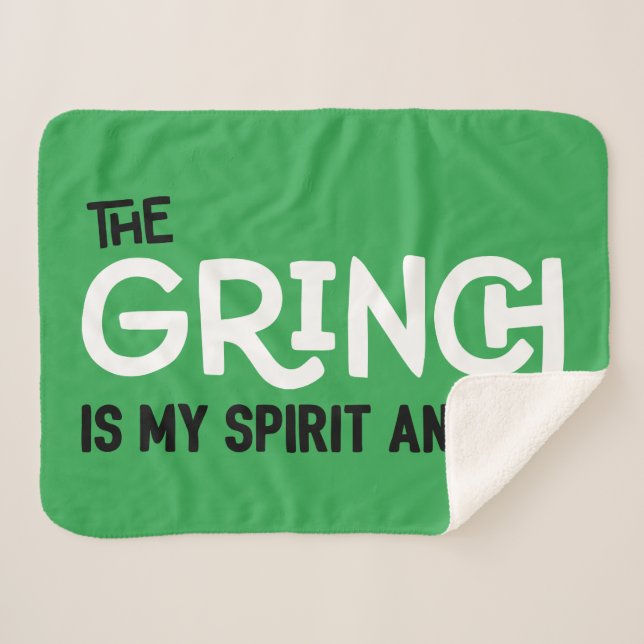 Manta Sherpa Grinch es mi Animal Espiritual (Anverso (horizontal))