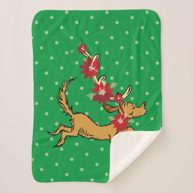 Manta Sherpa Grinch | Máx Navidades Pointsettia (Anverso)