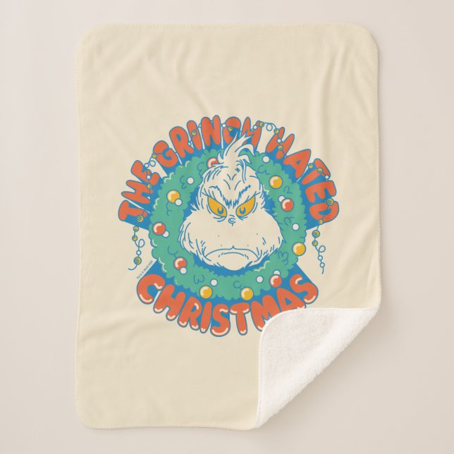Manta Sherpa Grinch Odió La Navidad (Anverso)