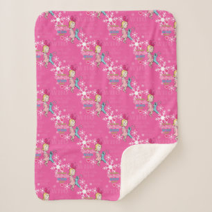 Manta Sherpa Grinch Patrón festivo rosa de Cindy-Lou Who