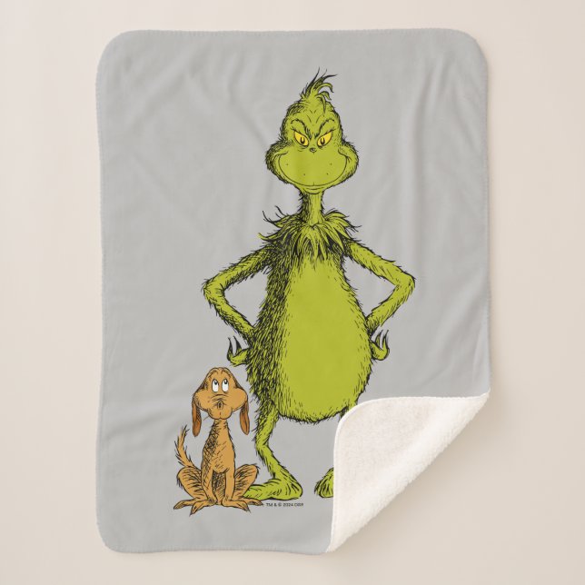 Manta Sherpa Grinch | Postura de Max y Grinch (Anverso)
