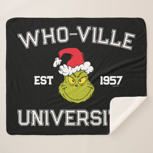 Manta Sherpa Grinch | Universidad de Who-ville Est 1957 (Anverso (horizontal))