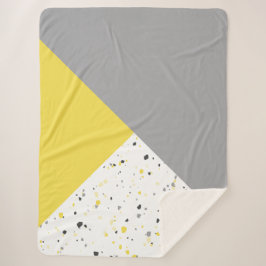Manta Sherpa Gris amarillo moderno Terrazo