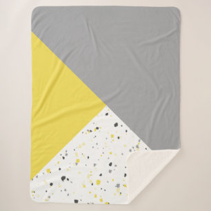 Manta Sherpa Gris amarillo moderno Terrazo
