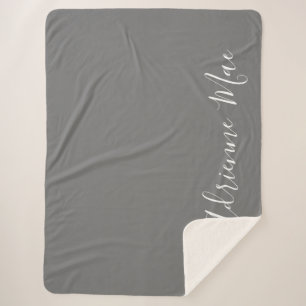 Manta Sherpa Gris de agua simplemente personalizado