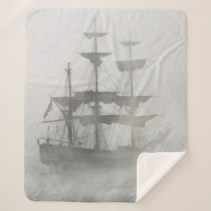 Manta Sherpa Gris de barco pirata aterrador