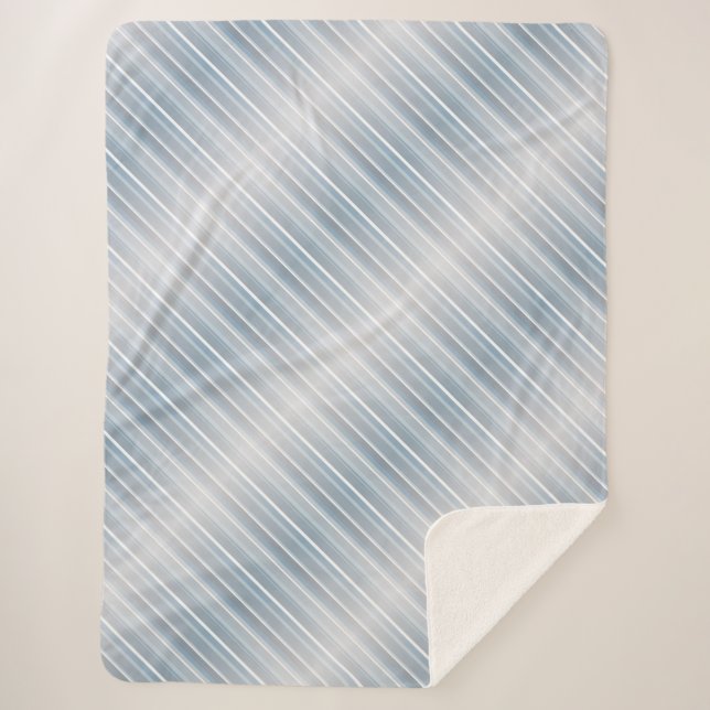 Manta Sherpa Gris de rayas estilizadas (Anverso)