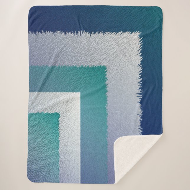 Manta Sherpa gris verde azulado azul ex pastel (Anverso)