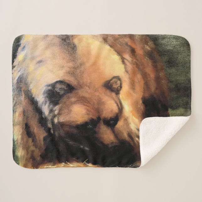Manta Sherpa Grizzly Bear te mira (Anverso (horizontal))