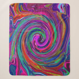 Manta Sherpa Groovy Abstracto Retro Magenta Oscuro Remolino de
