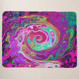 Manta Sherpa Groovy Abstracto Retro Magenta Remolino de Arcoíri