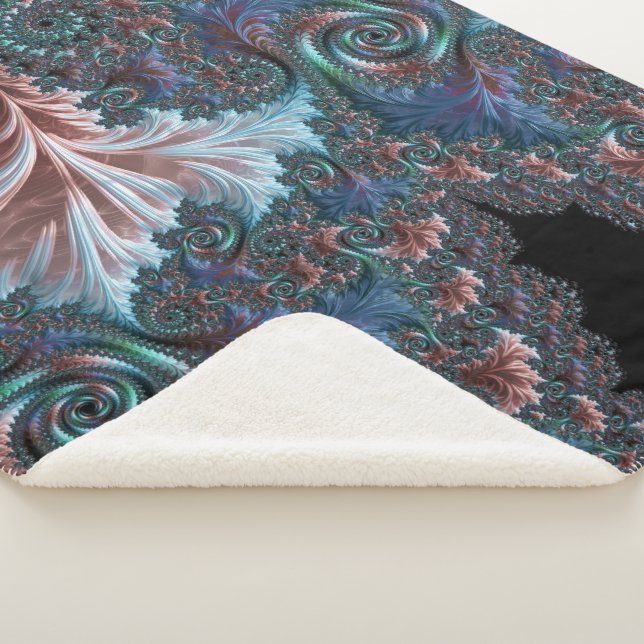 Manta Sherpa Groovy Colorful Boho Hippie Mandelbrot Arte Fracta (3/4)