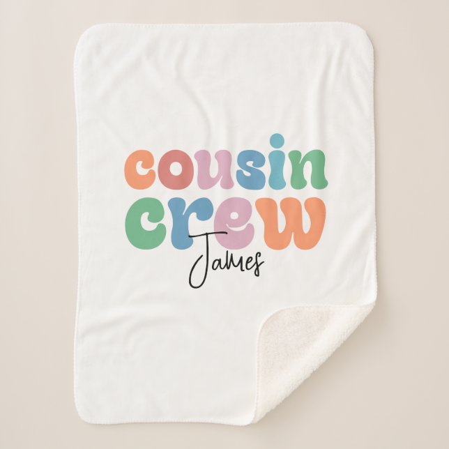 Manta Sherpa Groovy Cousin Crew Personalized (Anverso)