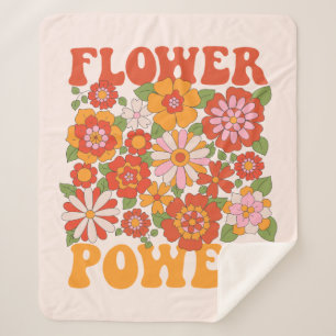 Manta Sherpa Groovy Flower Power Graphic