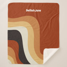 Manta Sherpa Groovy Hippie Naranja de Retro 70 personalizado