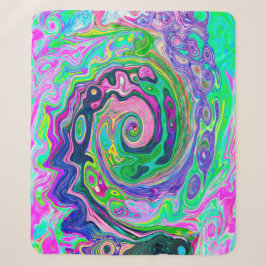 Manta Sherpa Groovy Resumen de Aqua y Navy Lava Swirl