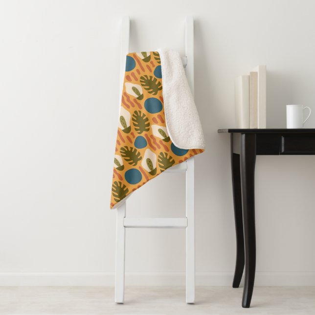 Manta Sherpa Groovy Retro Floral  (In situ)