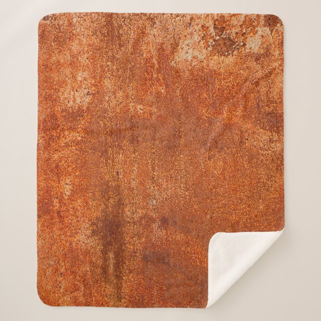 Manta Sherpa Grunge textura metalizado oxidada. Corrosión oxida (Anverso)