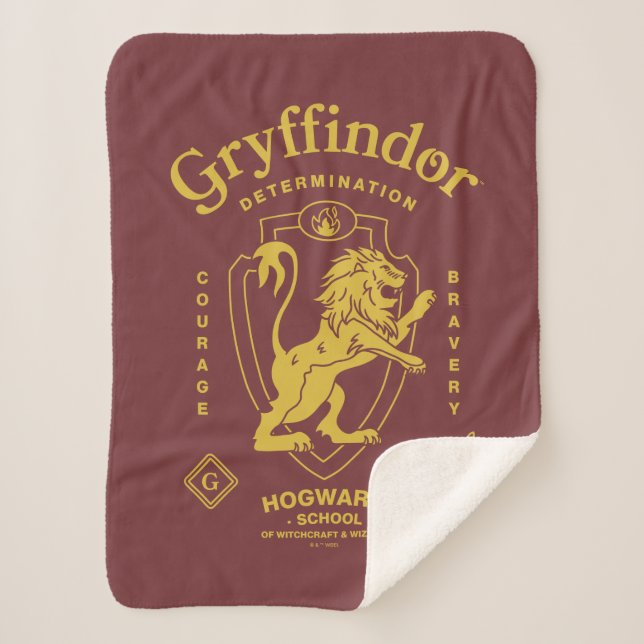 Manta Sherpa GRYFFINDOR™ Determinación Coraje Valentía Escudo (Anverso)