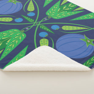 Manta Sherpa Guardián Del Sherpa De Blueberries (3 Tamaños)
