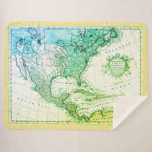 Manta Sherpa Guay Vintage Geography New World Map