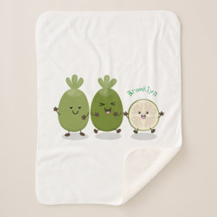 Manta Sherpa Guayaba feijoa personalizado de piña de cuña ilust