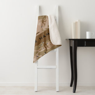 Manta Sherpa Guijarros de camuflaje del desierto, tu nombre, Pe
