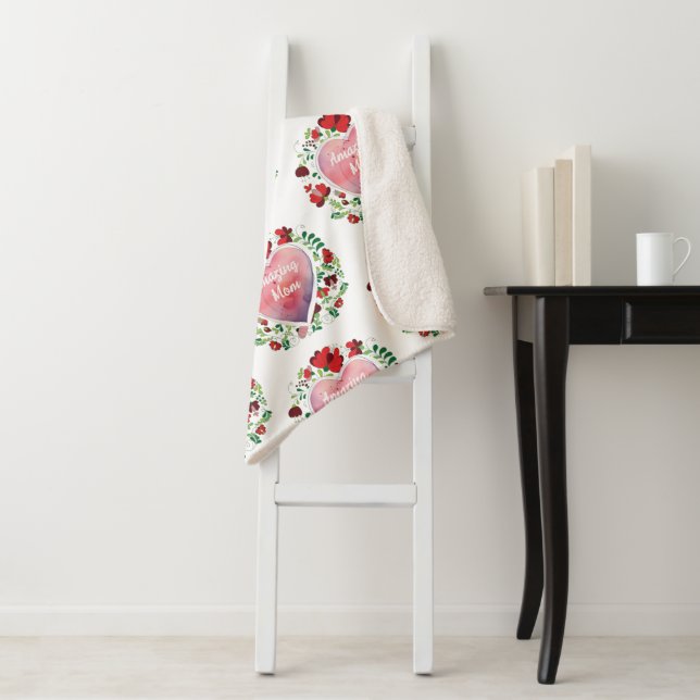 Manta Sherpa Guión caligráfico Asombroso corazón de madre (In situ)