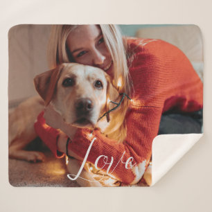 Manta Sherpa Guión del Personalizado de foto de perro Mascota l