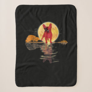 Manta Sherpa Guitar Lake Halloween Scary Bulldog francés Moon