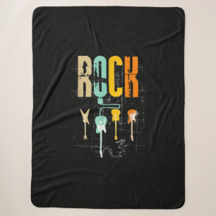Manta Sherpa Guitar Lovers Estilo retro Regalo Para Guitari