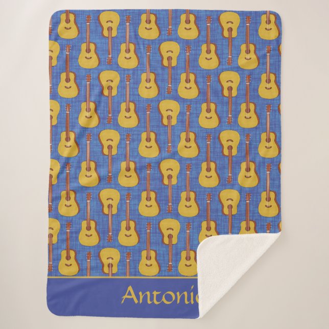 Manta Sherpa guitarra acústica personalizada (Anverso)