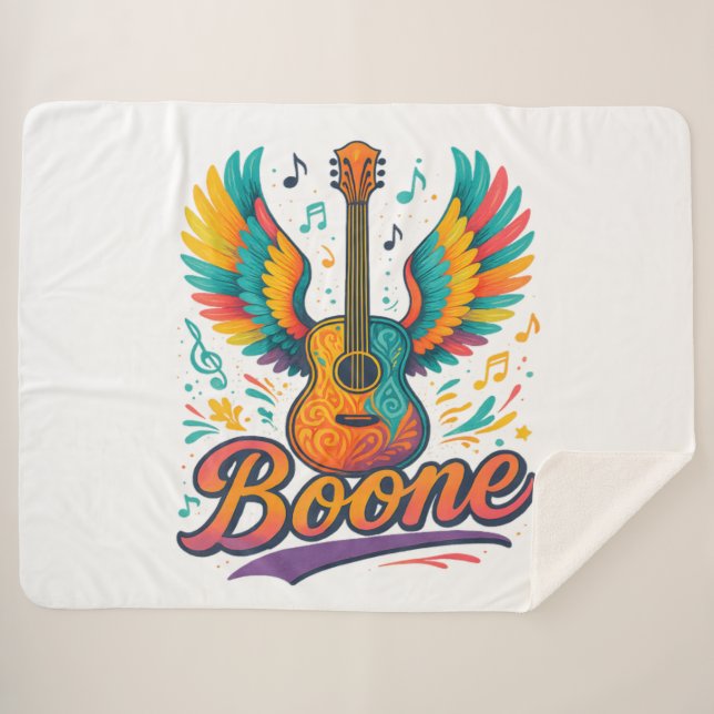 Manta Sherpa Guitarra Boone (Anverso (horizontal))