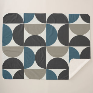 Manta Sherpa Gunmetal Gris Azul Moderno De Mediano Siglo