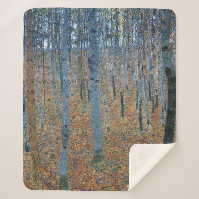 Manta Sherpa Gustav Klimt Beech Tree Forest Grove (Anverso)