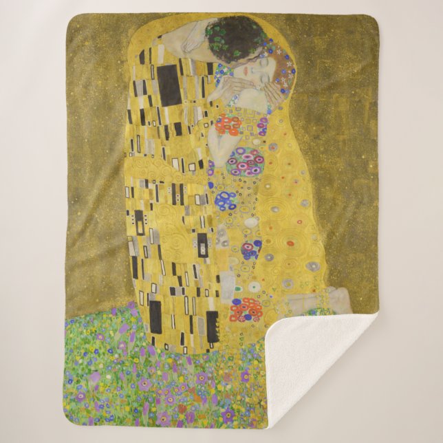 Manta Sherpa Gustav Klimt - El beso (Anverso)